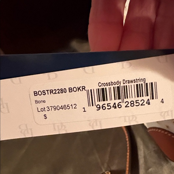 Dooney & Bourke White and Tan Drawstring crossbody Bag - Picture 8 of 12